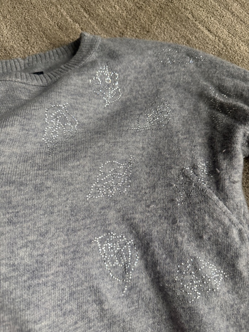 Zadig and Voltaire crystal leaf wool cashmere sweater distressed - Picture 3 of 5